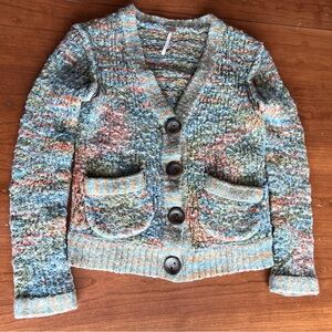 Free People Colorful Knit Cardigan small